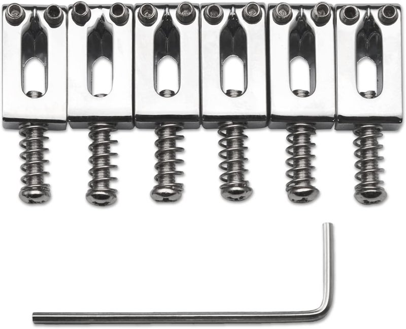 MAXCHEER 10.5mm Guitar Tremolo Bridge Saddles for Fender Stratocaster Strat Telecaster Tele Electric Guitar Replacement (Chrome) - Image 1